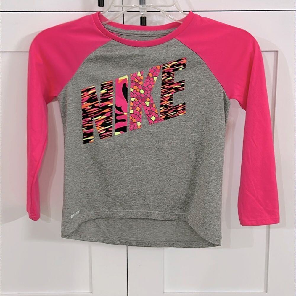Nike Pink and Gray Long Sleeve Shirt
